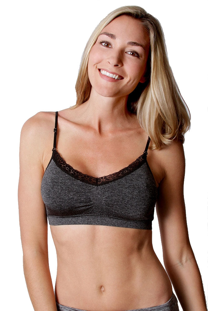 Women's Seamless V-Neck Padded Bralette with Adjustable Straps (One Size  Fits All) 